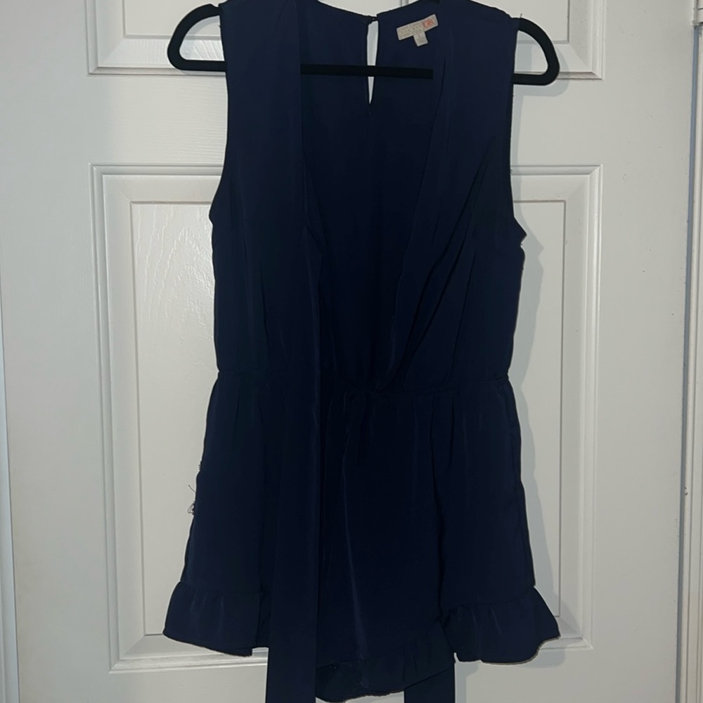 Navy Blue Sleeveless Romper